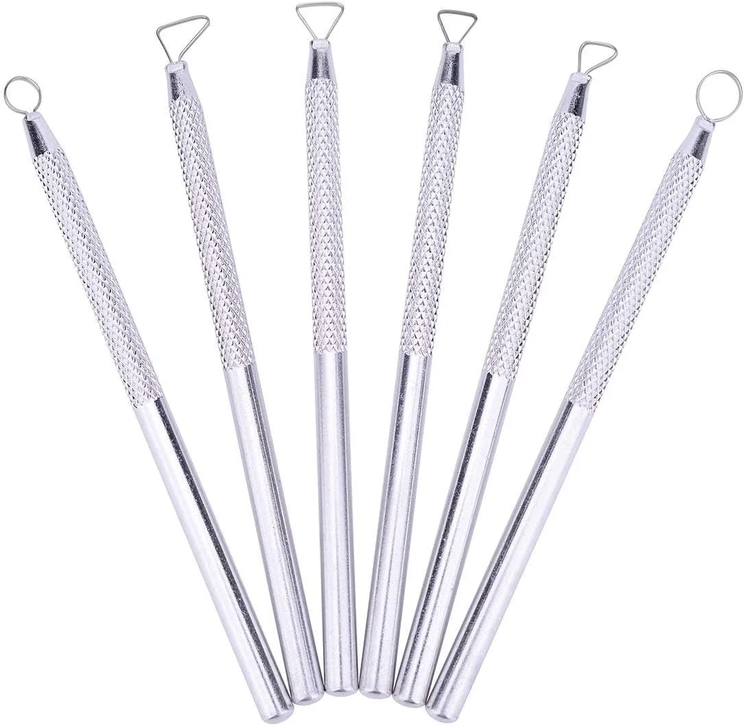 ست ابزار مجسمه سازی سفالی 6 عددی، ابزار خراش و حکاکی مجسمه سازی سفالی، ابزار مدل سازی صنایع دستی، ابزار پیرایش سفال، ابزار مجسمه سازی سفالی برای حکاکی موم سرامیکی