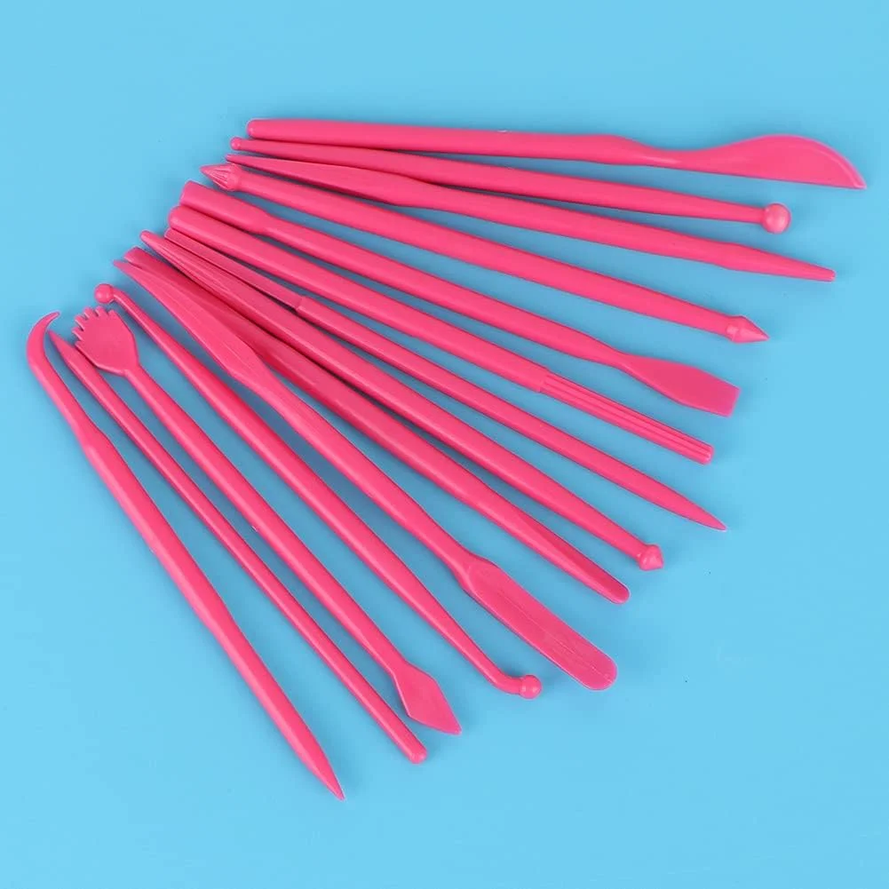 ابزار مجسمه سازی Cryfokt، ست مجسمه سازی خمیر پلاستیکی، دسته برای مجسمه سازی خمیر نرم، کیک فوندانت رسی راحت است (قرمز گل رز)