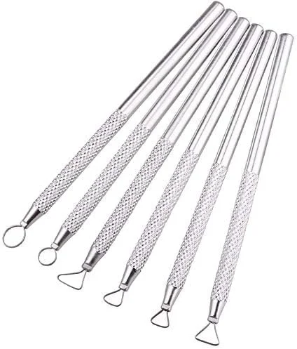 ست ابزار مجسمه سازی سفالی 6 عددی، ابزار خراش و حکاکی مجسمه سازی سفالی، ابزار مدل سازی صنایع دستی، ابزار پیرایش سفال، ابزار مجسمه سازی سفالی برای حکاکی موم سرامیکی