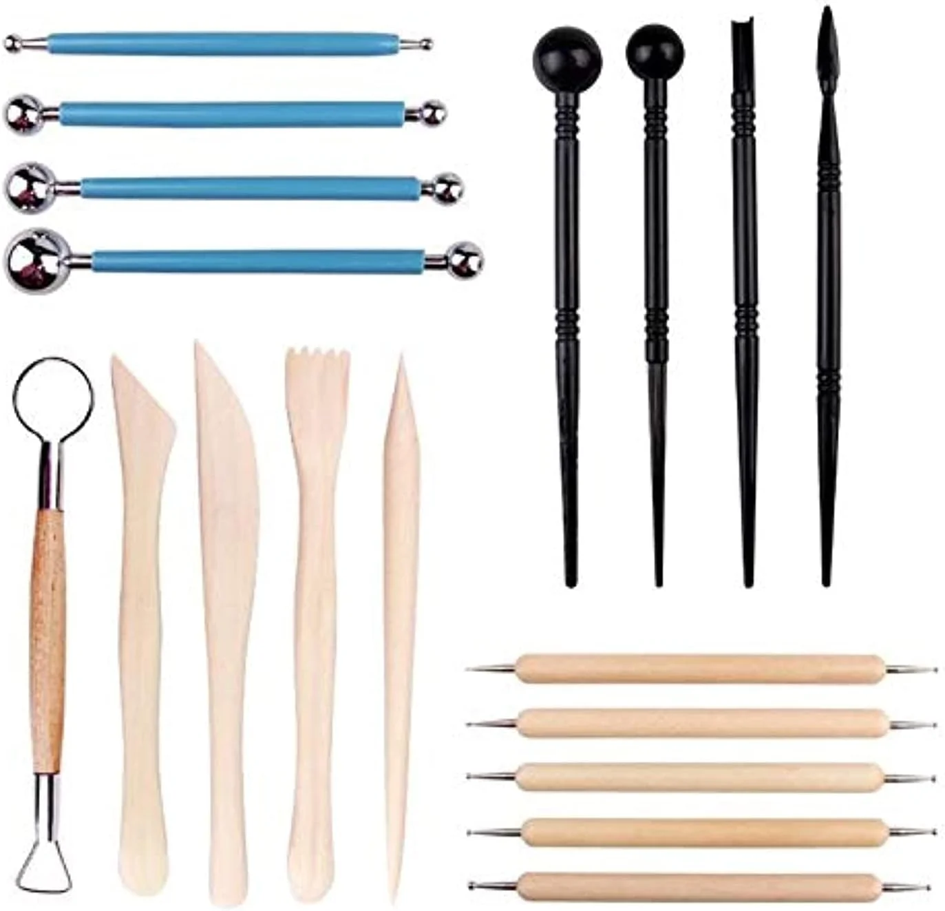 ست نقطه گذاری و مدل سازی سفالگری رسی - 18 تکه