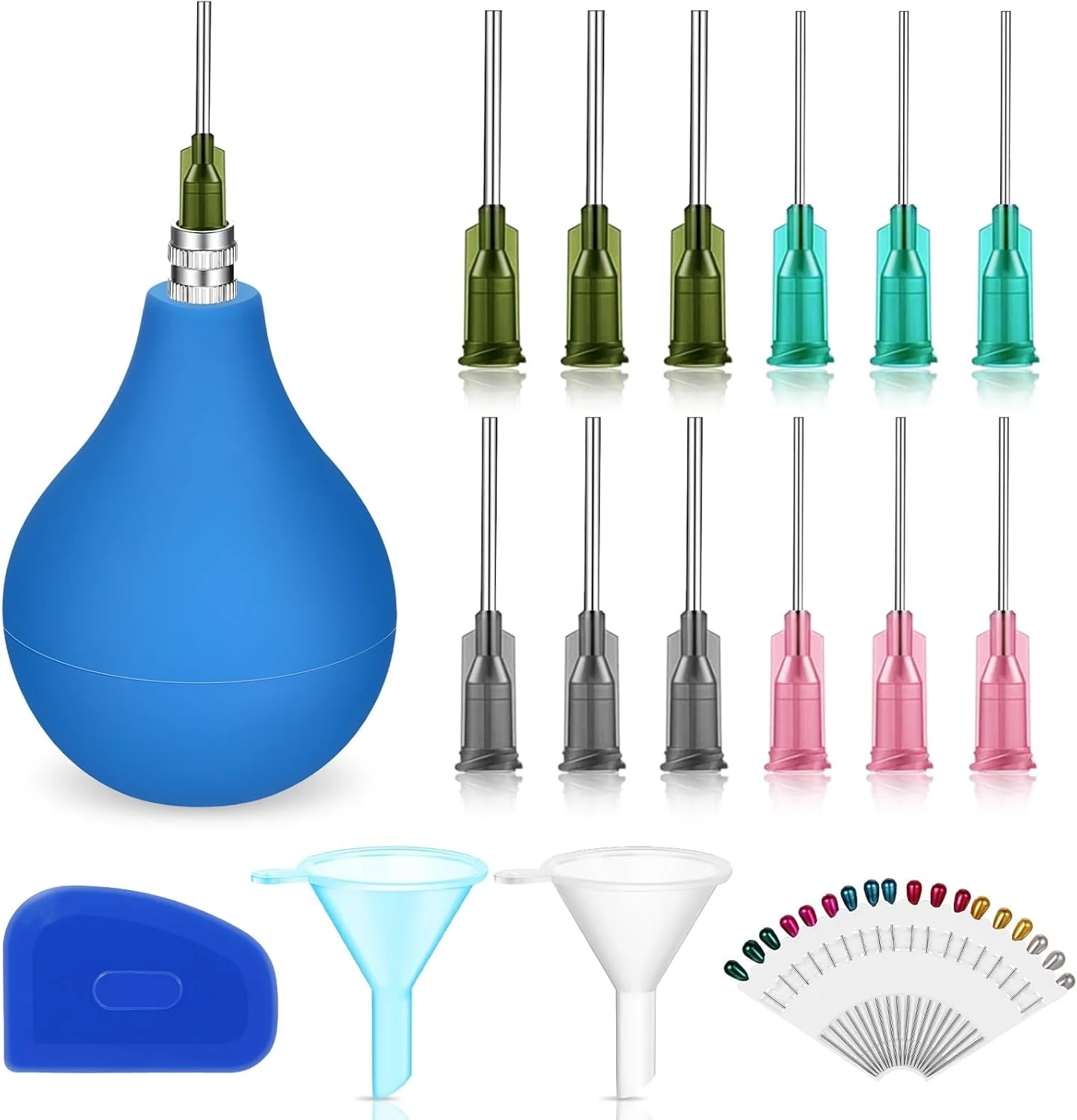 ابزار سفالگری - بطری دقیق برای اعمال لعاب و تزئینات سرامیکی، 3 اونس، مجموعه ابزار سفالی، بطری فشاری با نوک سوزنی برای لعاب سفالگری (آبی)