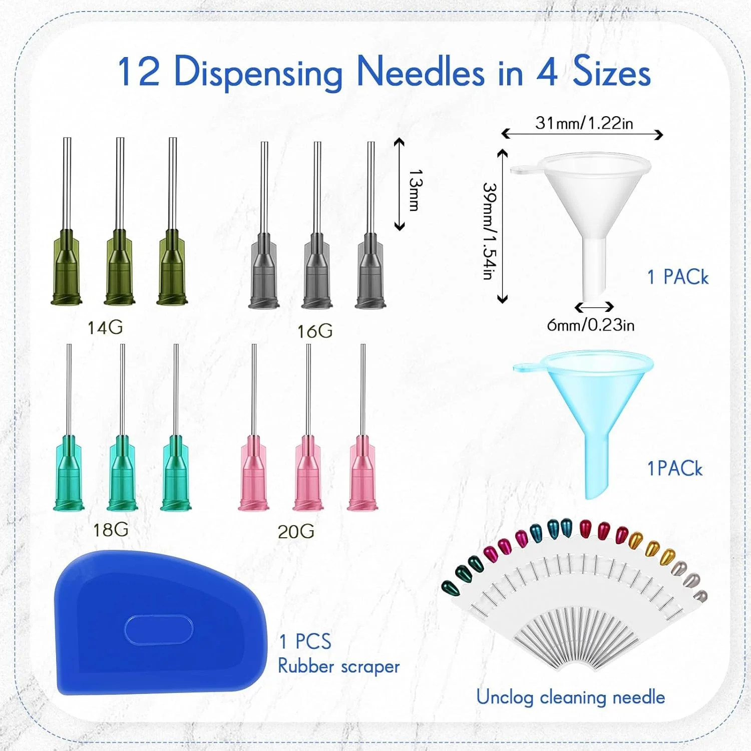 ابزار سفالگری - بطری دقیق برای اعمال لعاب و تزئینات سرامیکی، 3 اونس، مجموعه ابزار سفالی، بطری فشاری با نوک سوزنی برای لعاب سفالگری (آبی)
