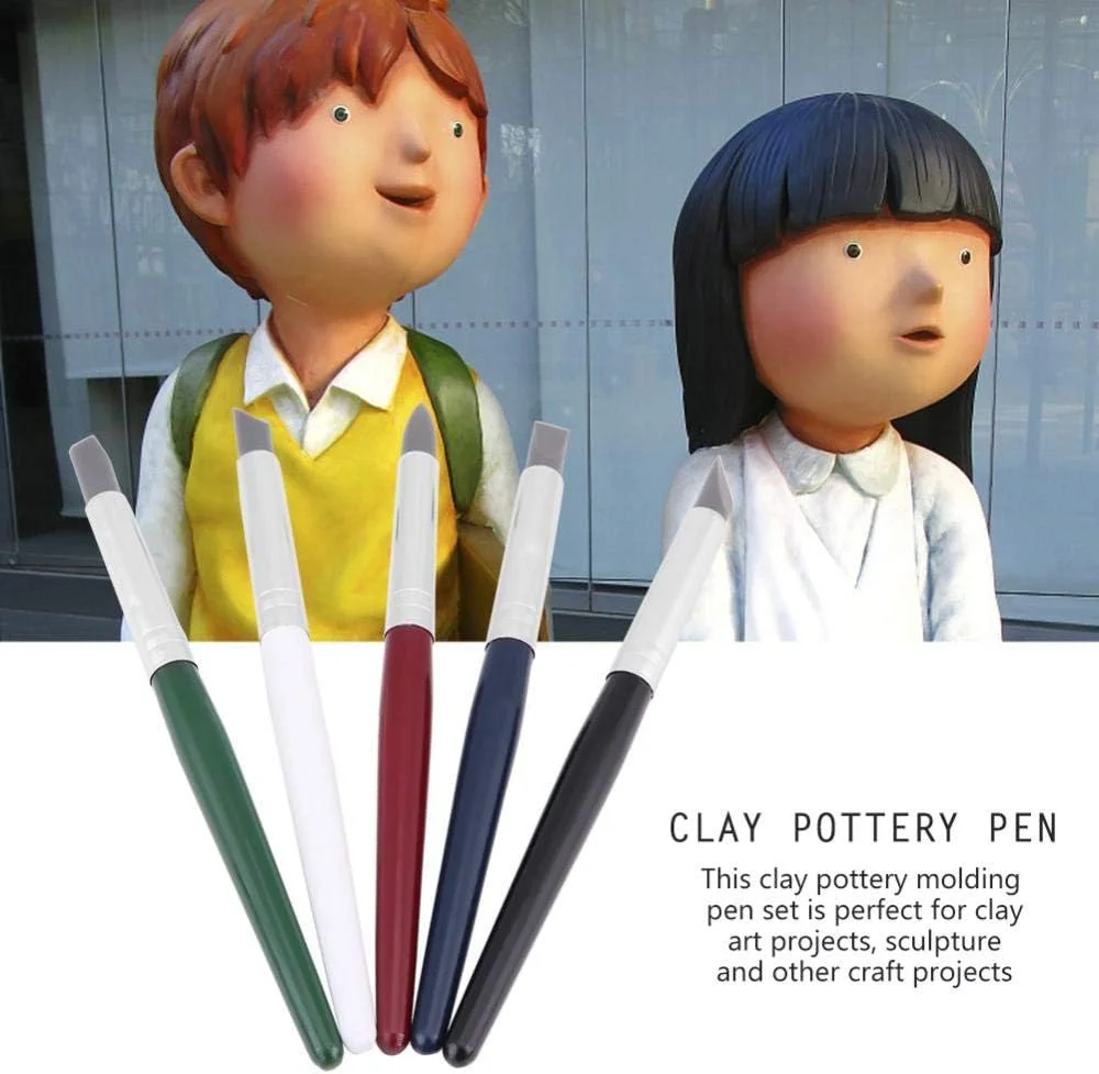 وال فرانت ابزار سفالگری مجسمه سازی 5 عددی / ست قلم قالب گیری سفال رسی با سر نرم سیلیکونی ابزار کاردستی DIY (متوسط) وال فرانت ابزار سفالگری مجسمه سازی 5 عددی / ست قلم قالب گیری سفال رسی با سر نرم سیلیکونی ابزار کاردستی DIY (متوسط)