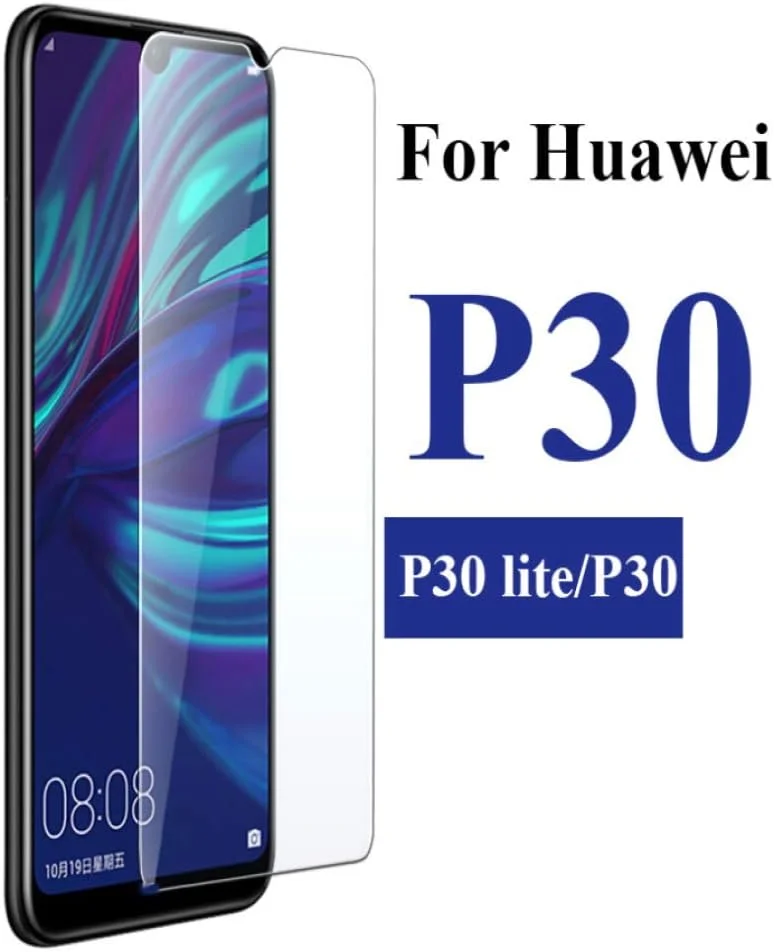FHNLKFS 3 عدد شیشه حرارت دیده، محافظ صفحه نمایش شیشه ای برای Huawei P30 Lite، شیشه محافظ تلفن 9H 2.5D، شیشه حرارت دیده برای Huawei P30Lite