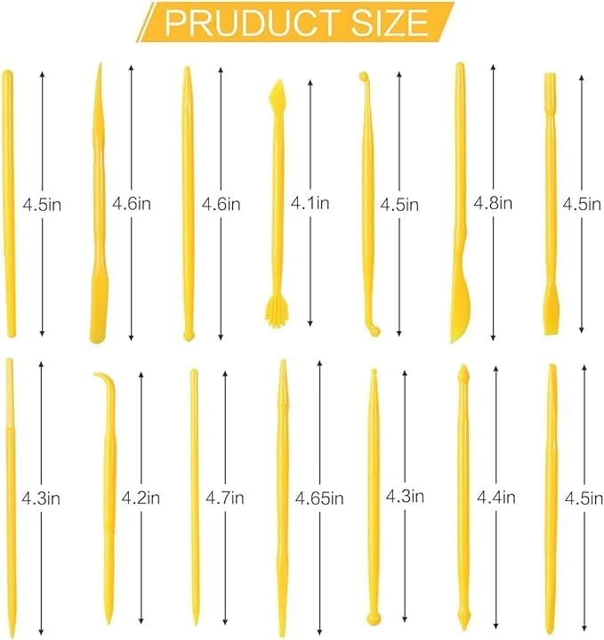 مجموعه ابزار سفال تزویق، 14 تکه ست حکاکی پلاستیکی پلیمری DIY، کیت مجسمه سازی خاک رس، برای حکاکی، مدل سازی، برجسته سازی، برای مبتدیان مجموعه ابزار سفال تزویق، 14 تکه ست حکاکی پلاستیکی پلیمری DIY، کیت مجسمه سازی خاک رس، برای حکاکی، مدل سازی، برجسته سازی، برای مبتدیان