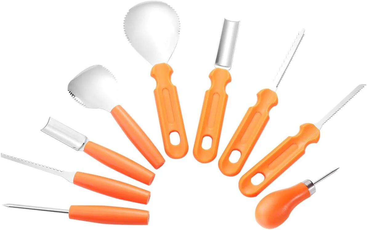 ست ۹ عددی ابزار حرفه ای حکاکی کدو تنبل، مناسب هالووین، حکاکی و مجسمه سازی آسان کدو تنبل