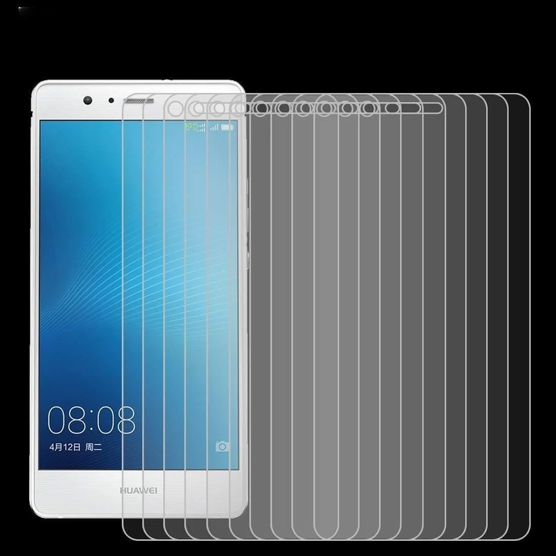 محافظ صفحه نمایش شیشه ای سخت Tangyongjiao، بسته 10 عددی، مناسب برای گوشی Huawei P9 Lite، ضخامت 0.26 میلی متر، سختی سطح 9H، شیشه حرارت دیده 2.5D ضد انفجار