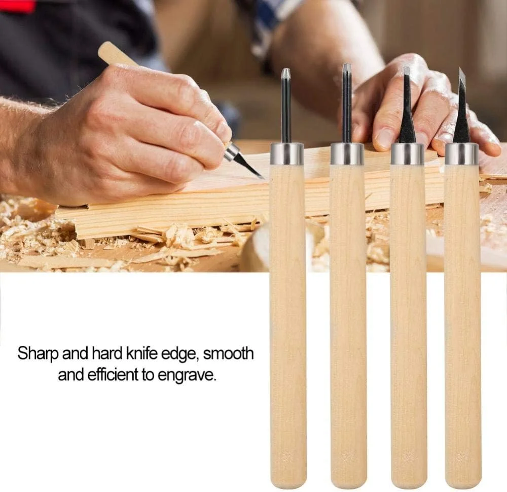 ست 4 عددی چاقوی حکاکی چوب، اسکنه های حکاکی، تیزکن دستی، ابزار حکاکی برای نجاری، حکاکی چوب، حکاکی طرح مهر لاستیکی، پروژه های صنایع دستی (#2) ست 4 عددی چاقوی حکاکی چوب، اسکنه های حکاکی، تیزکن دستی، ابزار حکاکی برای نجاری، حکاکی چوب، حکاکی طرح مهر لاستیکی، پروژه های صنایع دستی (#2)