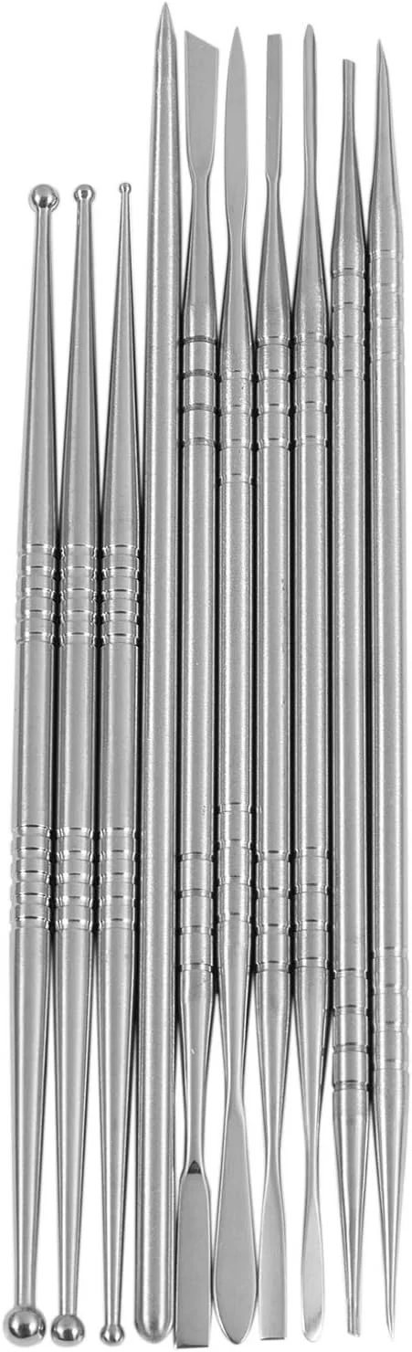 WWART مجموعه 10 عددی ابزار مجسمه سازی خاک رس استیل ضد زنگ برای مدل سازی و صنایع دستی در ابزارهای مجسمه سازی سرامیکی