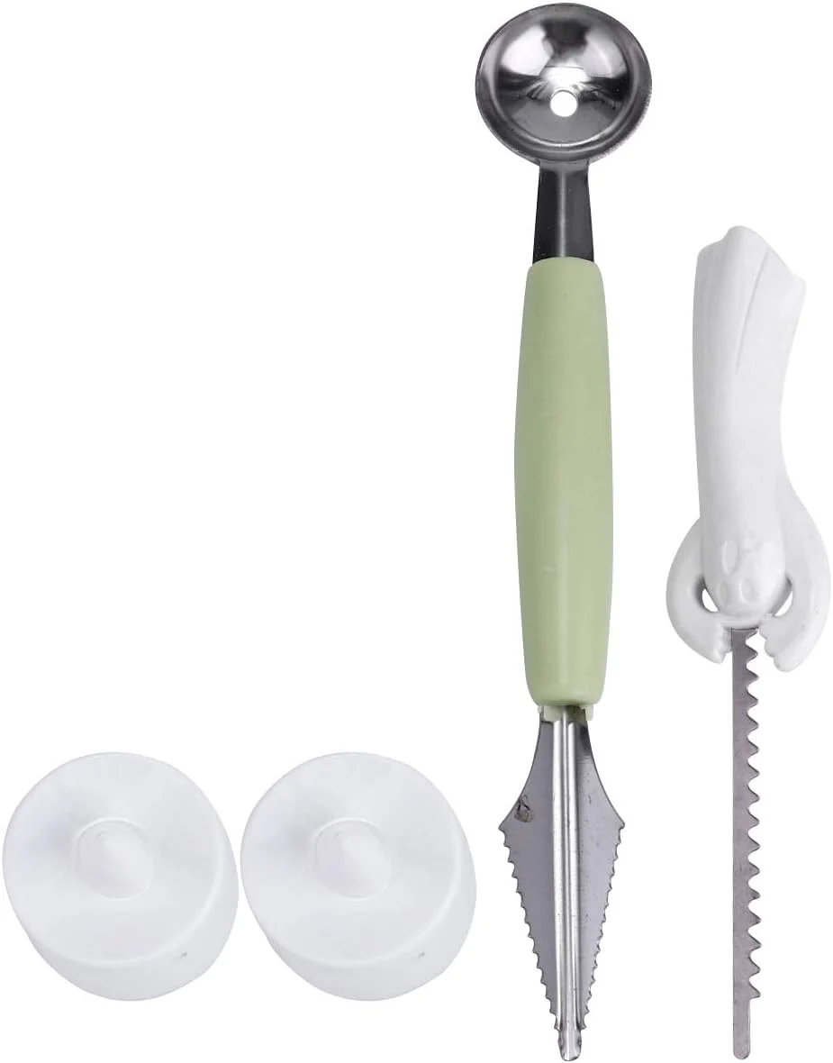 ست ۴ عددی ابزار حکاکی کدو تنبل هالووین، ابزار DIY، لوازم جانبی حکاکی میوه