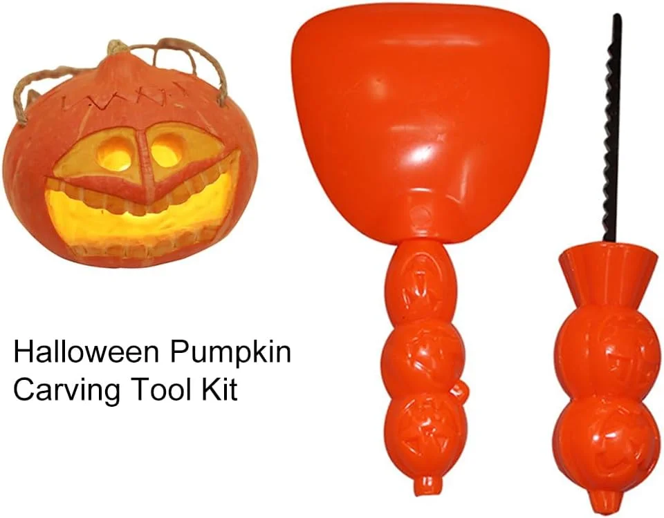 ست حکاکی کدو تنبل - ابزار مجسمه سازی فانوس کدو تنبل، بیل حرفه ای برای لوازم مهمانی هالووین بزرگسالان و کودکان