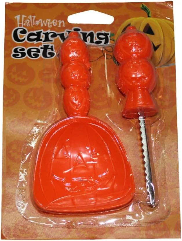 ست حکاکی کدو تنبل هالووین - ست ابزار مجسمه سازی فانوس کدو تنبل | بیل حرفه ای برای دکوراسیون پاییزی صنایع دستی دست ساز مهمانی هالووین خانوادگی آشپزخانه کودکان