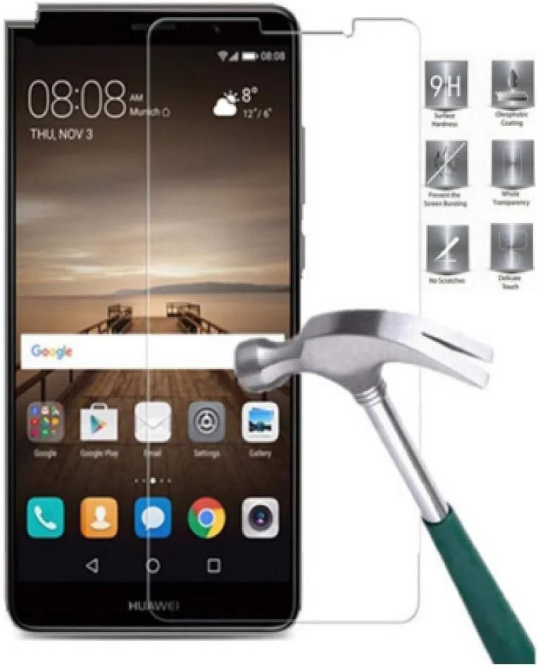 FHNLKFS 2 عدد شیشه محافظ صفحه نمایش شیشه ای تمپر شده برای Huawei Mate 9، فیلم محافظ صفحه نمایش شیشه ای برای Huawei Mate9، ضد خش برای Huawei Mate9