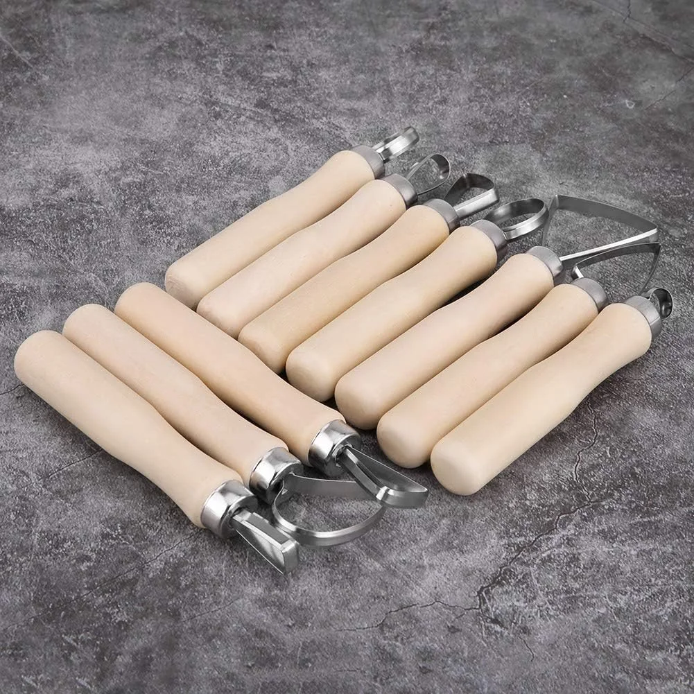 ابزار مجسمه سازی، لوازم جانبی حکاکی با طراحی غیر تیز، 10 عدد ابزار شکل دهنده سفال برای حکاکی صنایع دستی، مناسب برای افراد حرفه ای یا مبتدی