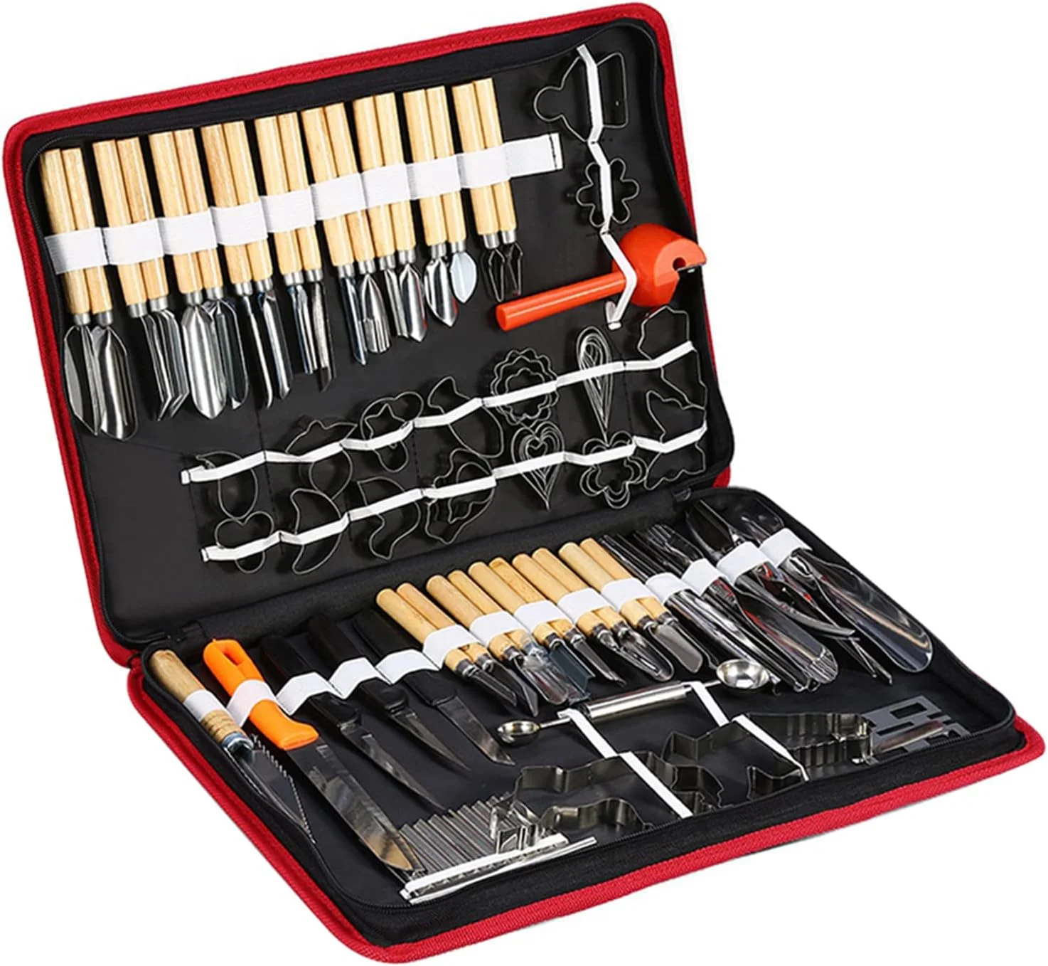 مجموعه ابزار حکاکی میوه و سبزیجات چند منظوره قابل حمل NDNCZDHC شامل ۸۰ قطعه، مناسب برای پوست کندن، مدل سازی و حکاکی کدو تنبل در آشپزخانه و برش میوه