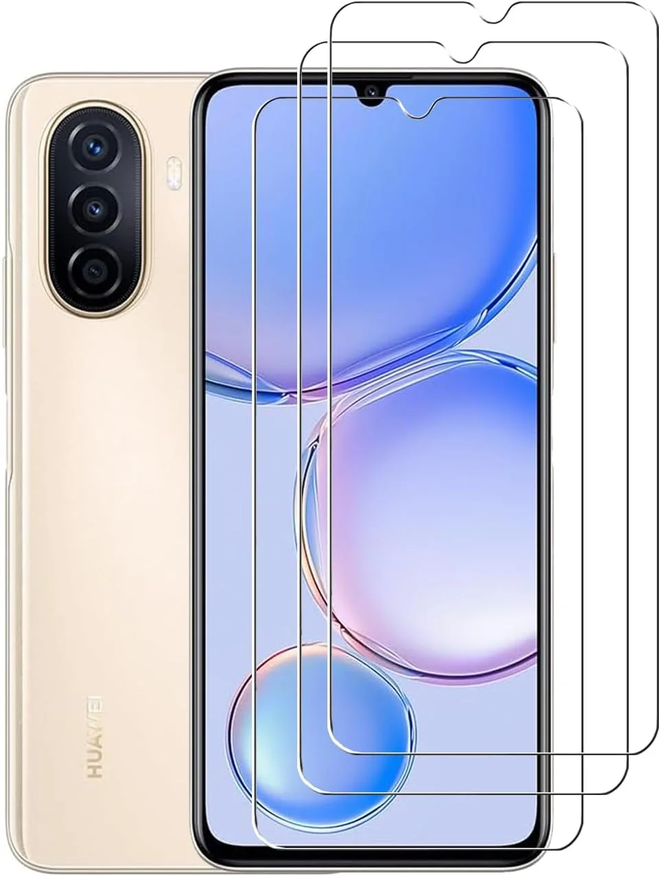 [بسته 3 عددی] محافظ صفحه نمایش شیشه ای حرارت دیده ZMONE برای Huawei Nova Y71، وضوح بالا، پوشش کامل منحنی، مقاوم در برابر خش، بدون حباب، ضد اثر انگشت