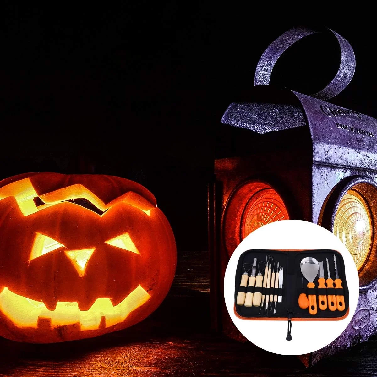 ست حکاکی کدو تنبل - 15 تکه، ست چند منظوره ابزار حکاکی کدو تنبل، چاقوهای ابزار حکاکی فانوس کدو تنبل - 15 تکه