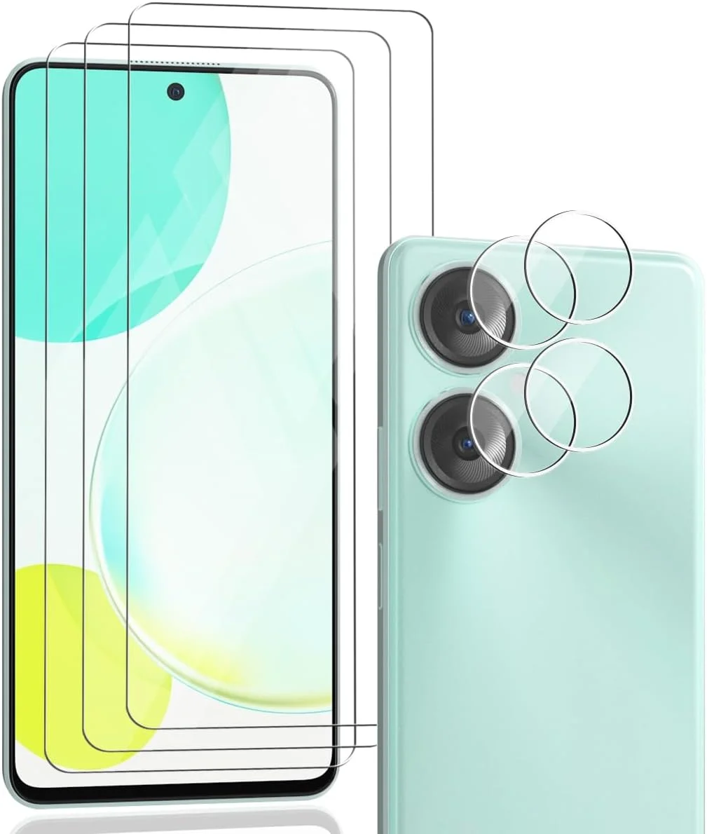 محافظ صفحه نمایش شیشه ای حرارت دیده و محافظ دوربین عقب Zerrshoo (3+2 تکه) برای هوآوی نوا 11i. فیلم ضد خش با سختی 9H، محافظ صفحه نمایش شفاف HD