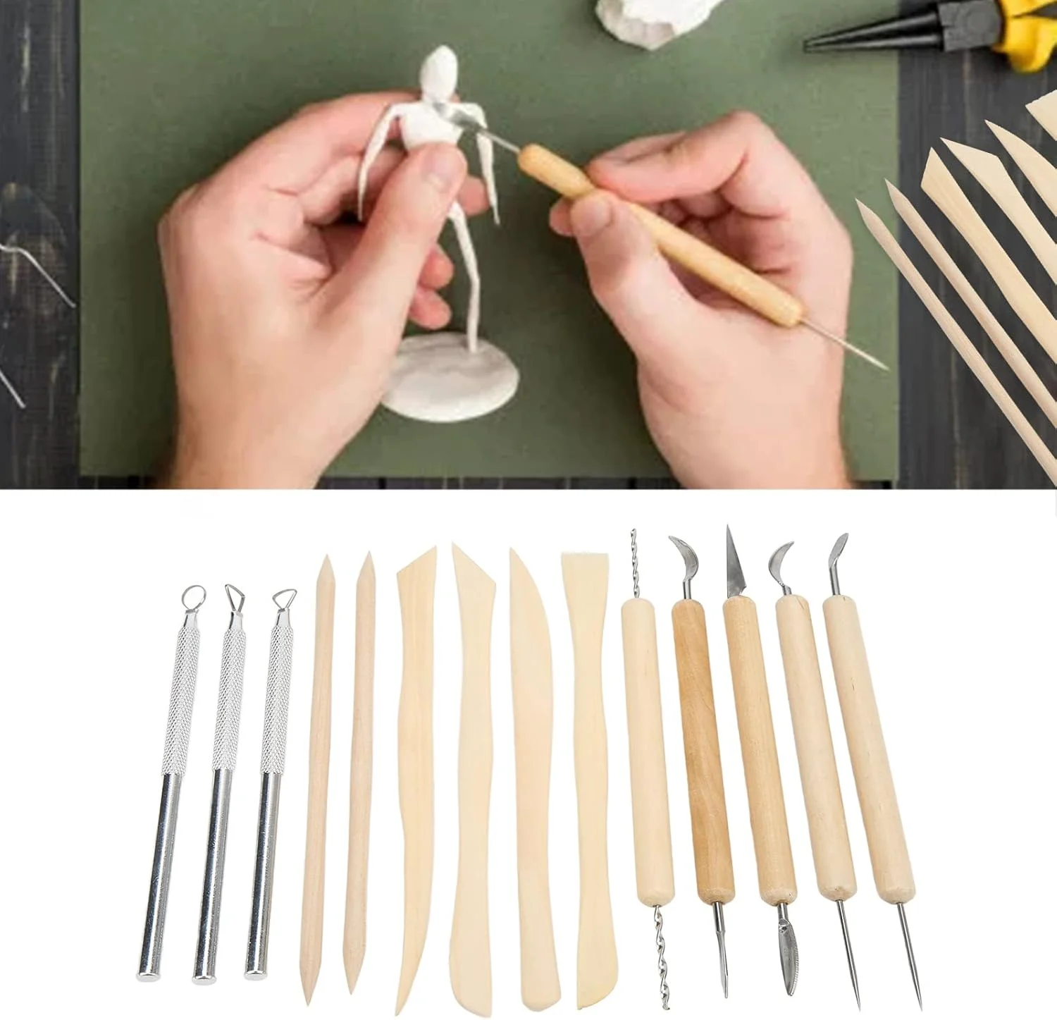 ابزارهای حکاکی خاک رس PEHUB، ابزارهای سفالگری بادوام و ماندگار از جنس استیل ضد زنگ، حکاکی چوب برای کنده کاری ابزارهای حکاکی خاک رس PEHUB، ابزارهای سفالگری بادوام و ماندگار از جنس استیل ضد زنگ، حکاکی چوب برای کنده کاری