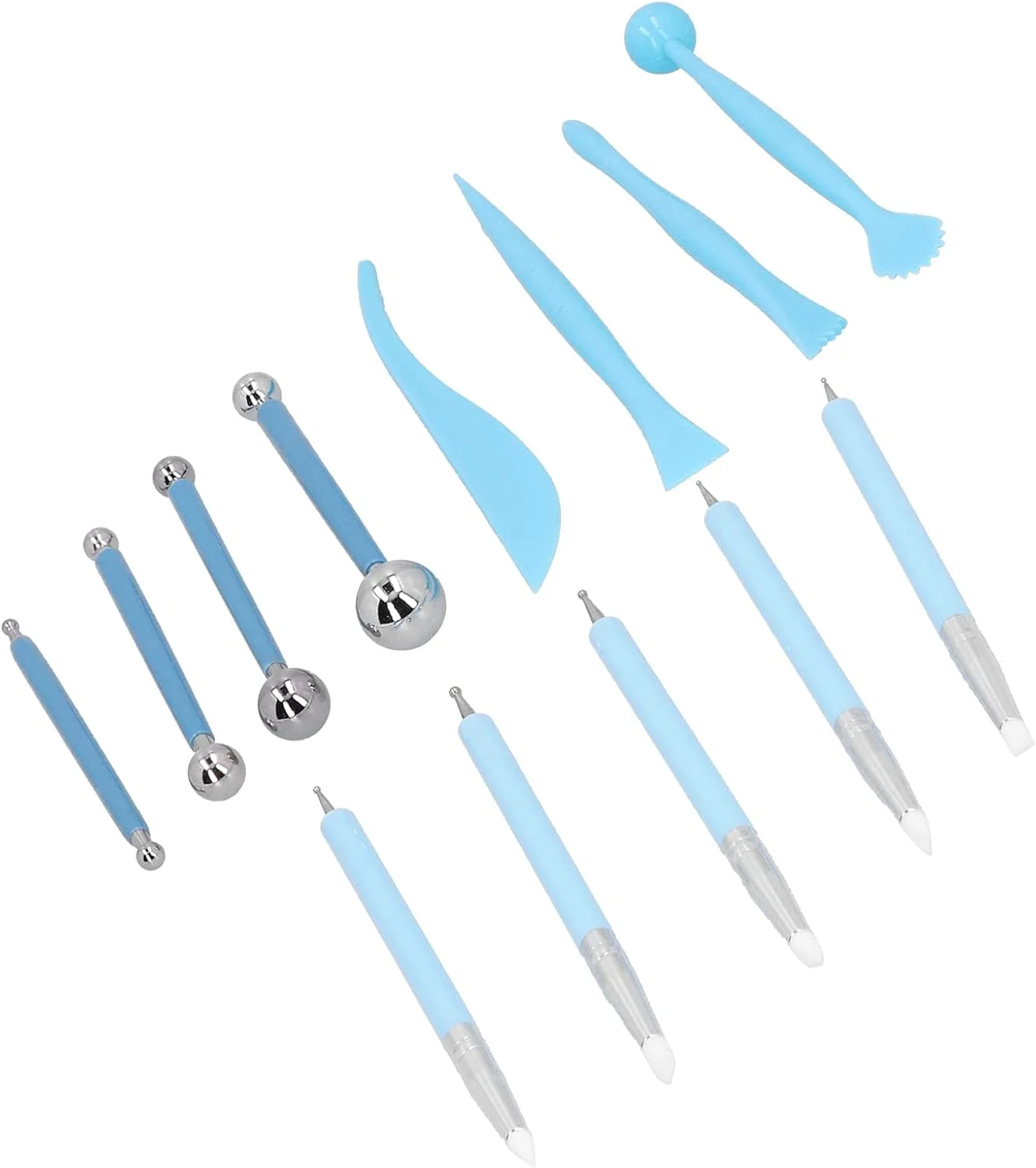 ابزار حکاکی سفالی رسی PaRfco، ابزار نقطه گذاری 13 عددی دو سر، تزئین کیک برای پروژه های هنری، حکاکی روی خاک رس، برجسته سازی، حکاکی سرامیک