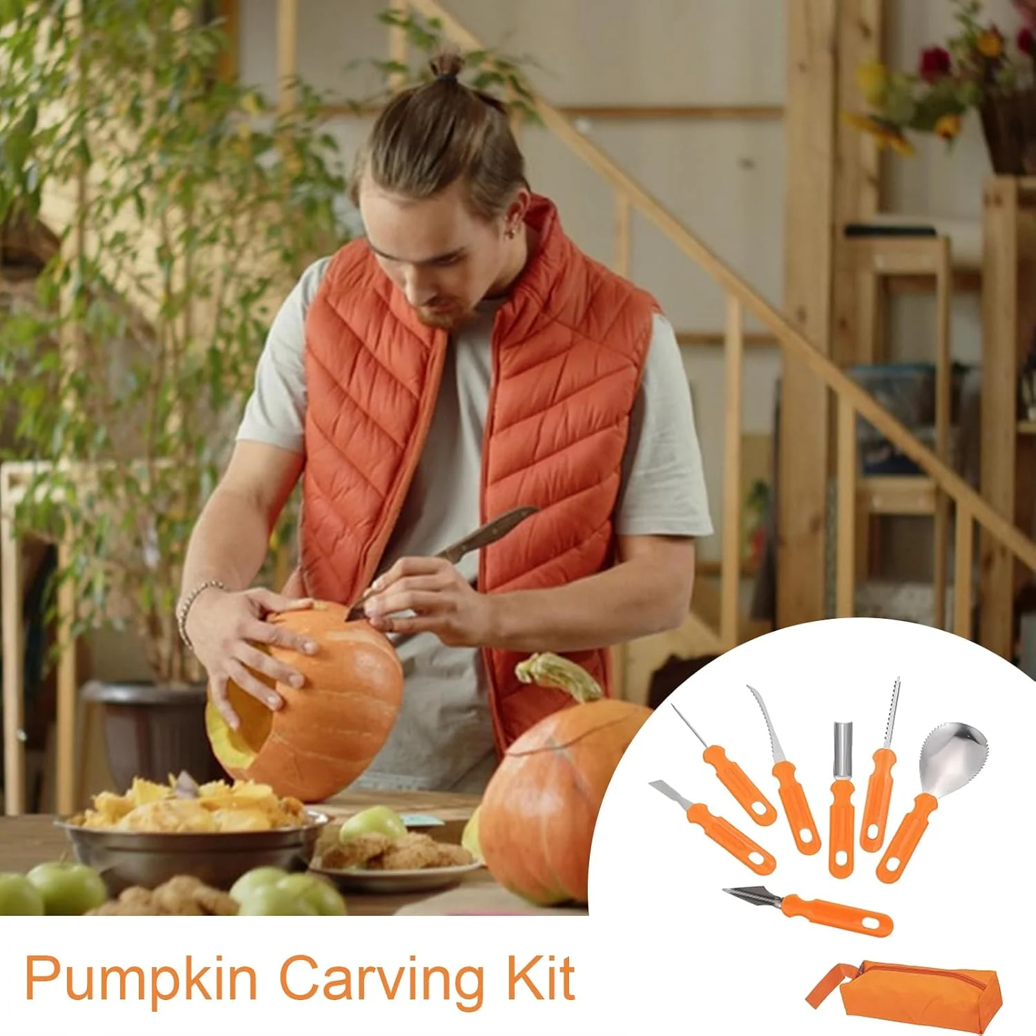 ابزار حکاکی کدو تنبل هالووین، مجموعه ابزار مجسمه سازی تعطیلات، تجهیزات مجسمه سازی قابل حمل حرفه ای برای مبتدیان، علاقه مندان، پروژه های صنایع دستی مدرسه هالووین ابزار حکاکی کدو تنبل هالووین، مجموعه ابزار مجسمه سازی تعطیلات، تجهیزات مجسمه سازی قابل حمل حرفه ای برای مبتدیان، علاقه مندان، پروژه های صنایع دستی مدرسه هالووین