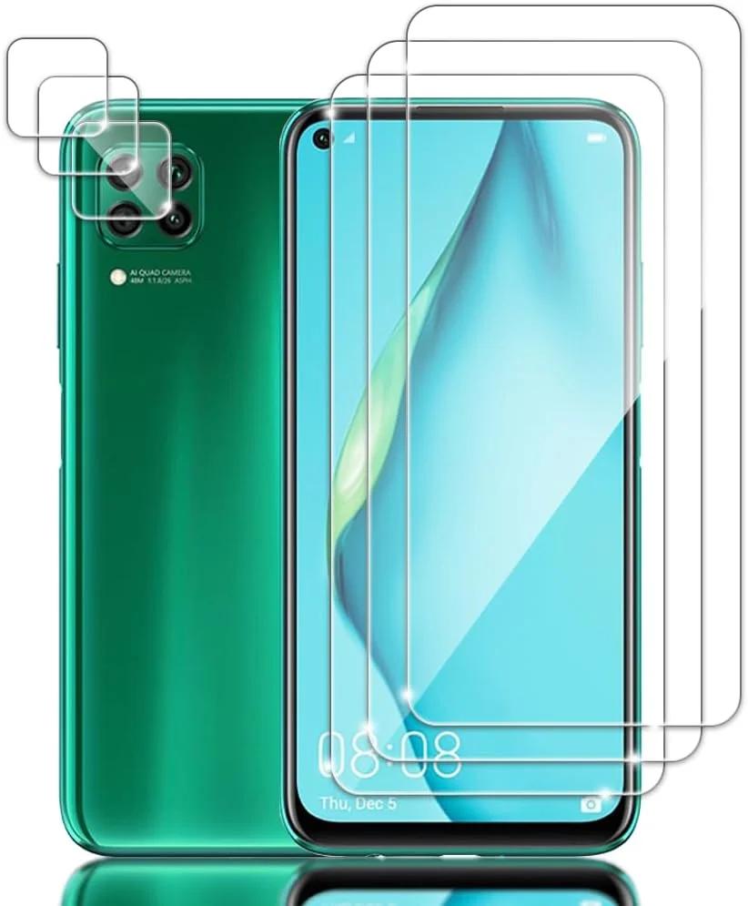 محافظ صفحه نمایش 3+3 عددی برای هواوی P40 لایت، سختی 9H، ضد خش، محافظ صفحه نمایش شیشه‌ای حرارتی هواوی P40 لایت