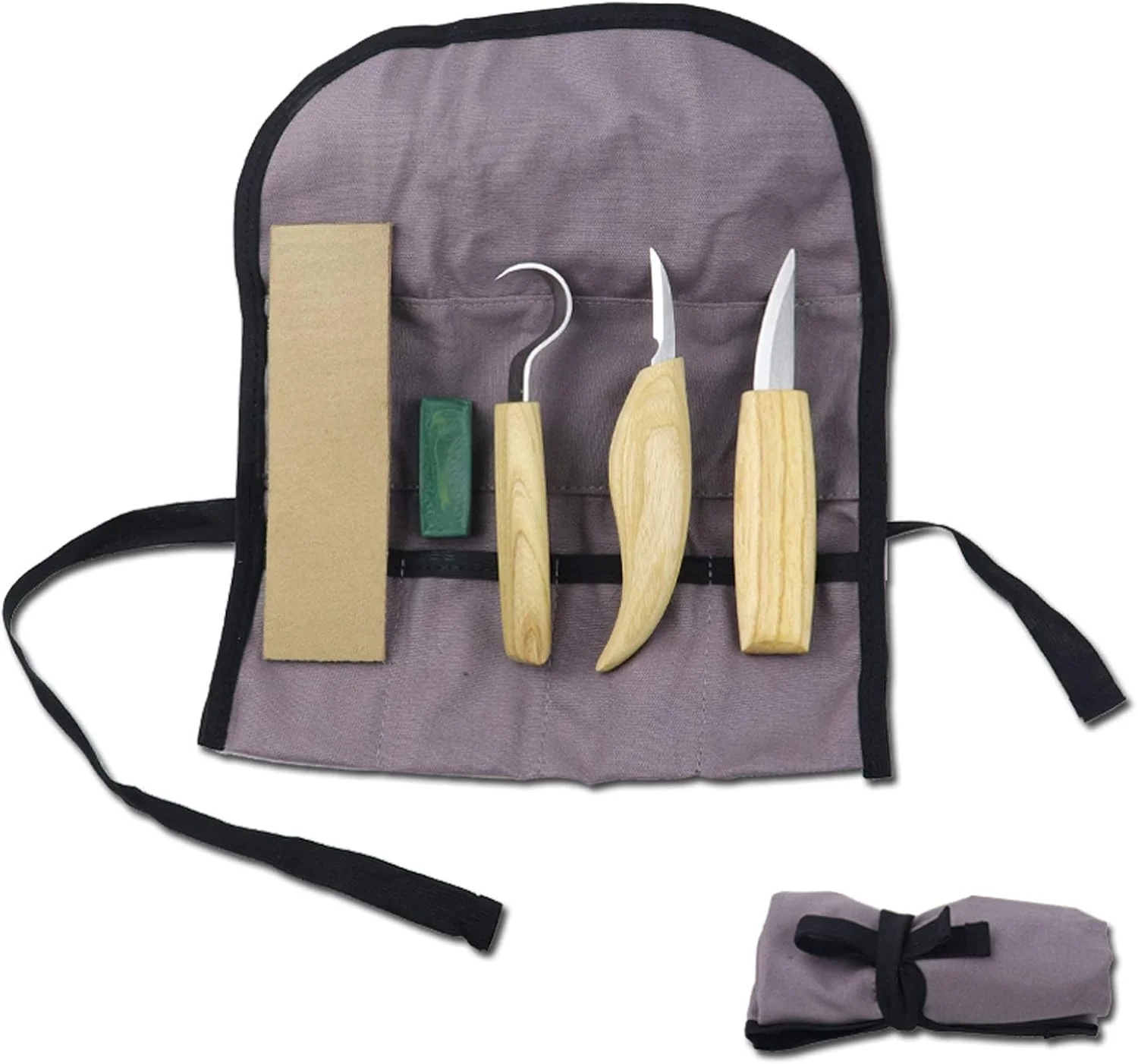 ست ابزار منبت کاری چوب PEHUB، ست 5 در 1، شامل چاقوی حکاکی، چاقوی تراش چوب، چاقوی کنده کاری با نوار چرمی و پولیش برای مجسمه سازی DIY، مناسب برای نجاران حرفه ای و مبتدی