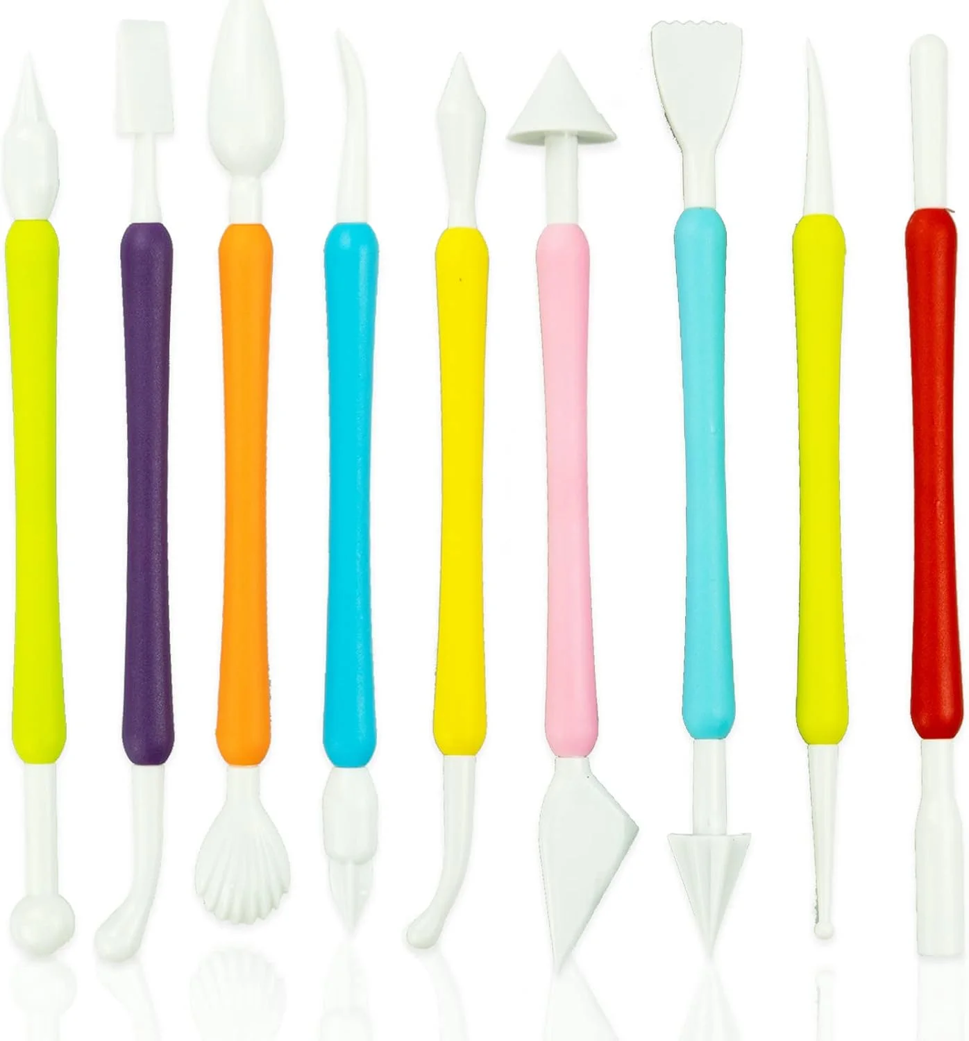 قلم های حکاکی 9 عددی REBECASKYENS، ابزار مدل سازی فوندانت، کیک های آیسینگ فوندانت برای مجسمه سازی با خاک رس، حکاکی، شکل دادن، حکاکی کدو تنبل و حکاکی صابون