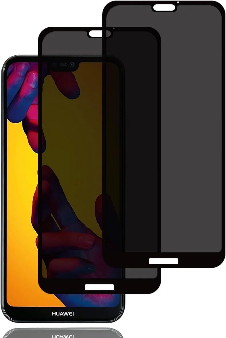 محافظ صفحه نمایش حریم خصوصی برای هوآوی P20 Lite [بسته 2 عددی]، فیلم شیشه ای حرارت دیده ضد جاسوسی، سختی 9H، ضد خش، ضد اثر انگشت، حساسیت بالا، محافظ صفحه نمایش ضد جاسوسی برای هوآوی P20 Lite