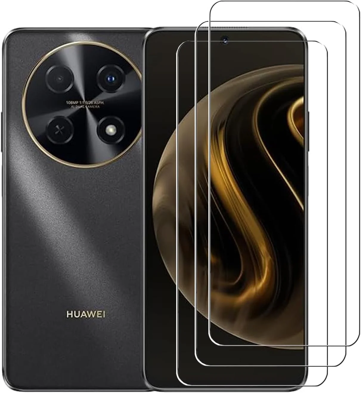 WRTBS [3 Pack] Tempered Glass for Huawei Nova 12i Screen Protector,9H Hardness High Definition Clear Scratch Resistant Bubble Free Anti-Fingerprints