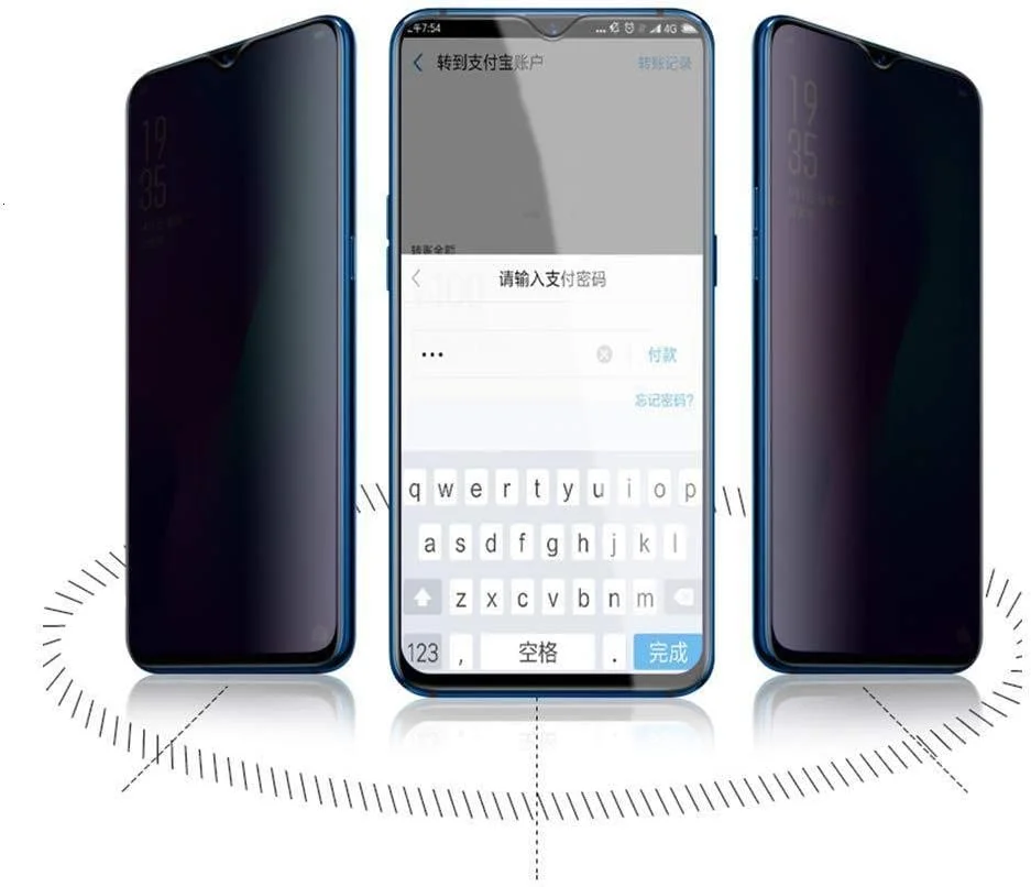 مجموعه 3 عددی محافظ صفحه نمایش شیشه ای حرارت دیده حریم خصوصی با پوشش کامل سه بعدی MIBQM برای Huawei P10 Plus P20 Pro P30 Lite P10 P20 P30 ضد تابش نور و ضد جاسوسی برای Huawei P20 Lite