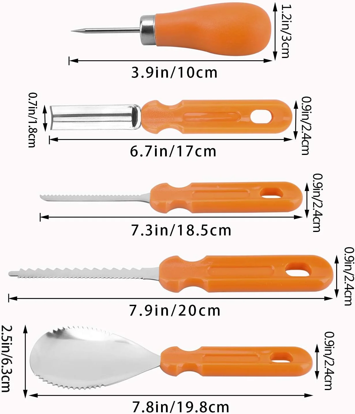 ست ابزار حکاکی کدو تنبل هالووین Elmchee، ست 11 تکه حرفه ای لوازم برش کدو تنبل، فولاد ضد زنگ ضخیم و بلند شده به همراه کیف دستی