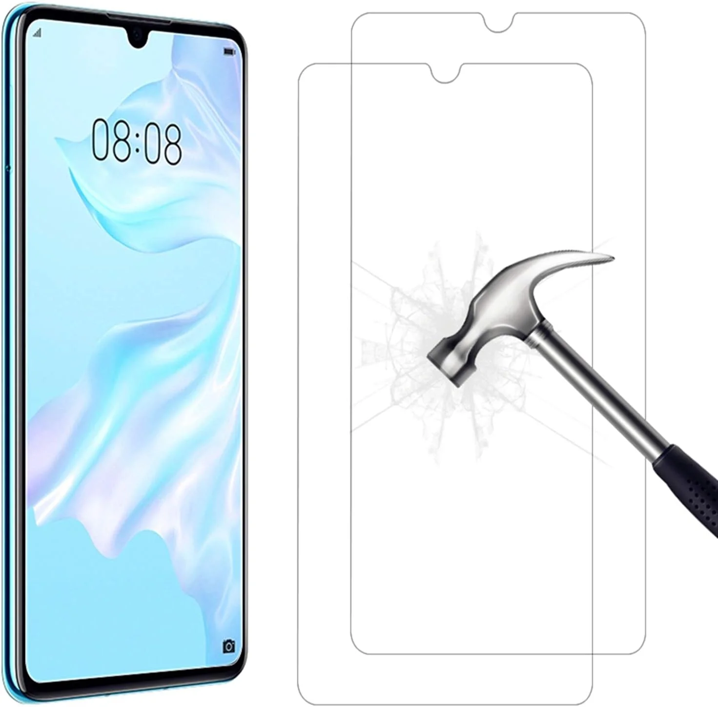 محافظ صفحه نمایش شیشه ای حرارت دیده AHABIPERS [2 عددی] برای Huawei P30، فیلم ممتاز پوشش کامل HD، سختی 9H، بدون حباب، ضد خش، محافظ صفحه نمایش شیشه ای حرارت دیده فوق العاده شفاف برای Huawei P30