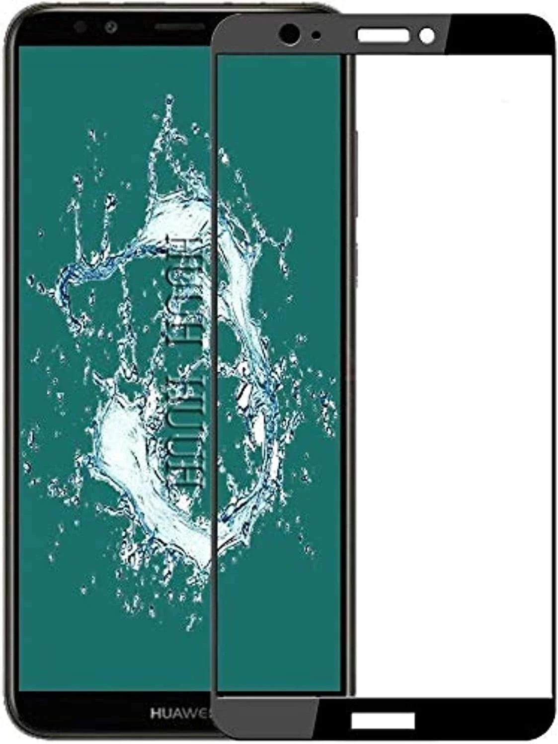 محافظ صفحه نمایش شیشه ای حرارت دیده برای هوآوی Y7 Prime 2018، مشکی