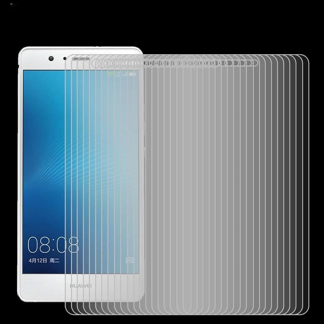 محافظ صفحه نمایش شیشه ای سخت برای گوشی هواوی P9 Lite، ضخامت 0.26 میلی متر، سختی سطح 9H، ضد انفجار، 100 عدد