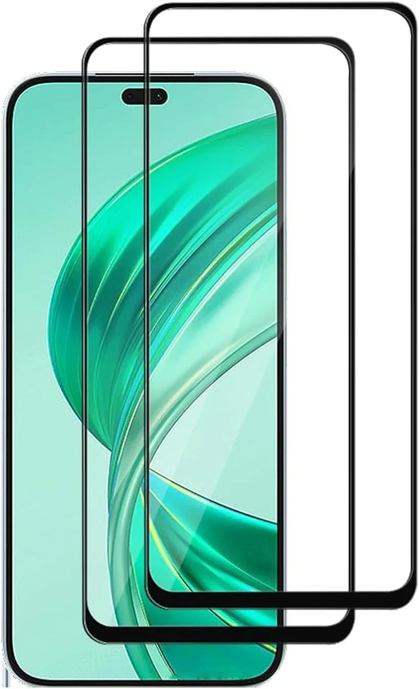 محافظ صفحه نمایش گوشی آنر X8b/آنر 200 لایت/هوآوی نوا 11، پوشش کامل، بدون حباب، ضد خش، ضد اثر انگشت، سختی 9H، لبه منحنی سه بعدی شیشه حرارت دیده، شیشه مشکی 5D (بسته 2 عددی)