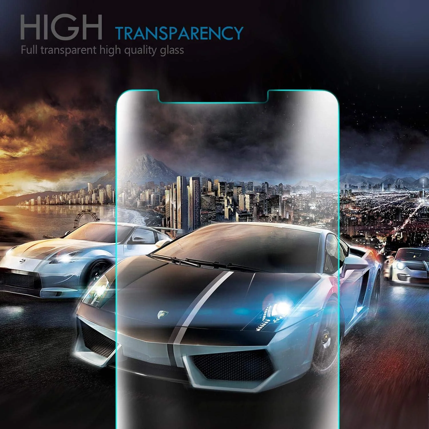 محافظ صفحه نمایش شیشه ای حرارت دیده پریمیوم برای هوآوی Y9 2018، شفاف