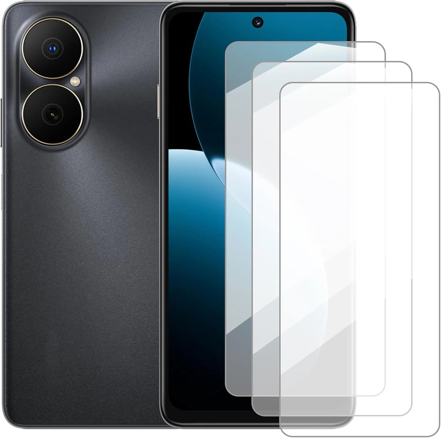 محافظ صفحه نمایش دامولون سازگار با هوآوی Enjoy 80 (6.67 اینچ) [بسته 3 عددی] محافظ صفحه نمایش شیشه ای حرارت دیده مناسب برای هوآوی Enjoy 80