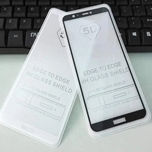 FHNLKFS محافظ صفحه نمایش شیشه ای حرارت دیده با پوشش چسب کامل 5D، 3 عددی، برای گوشی هواوی P Smart، محافظ صفحه نمایش، شیشه کامل هواوی P Smart، برای هواوی Enjoy 7s