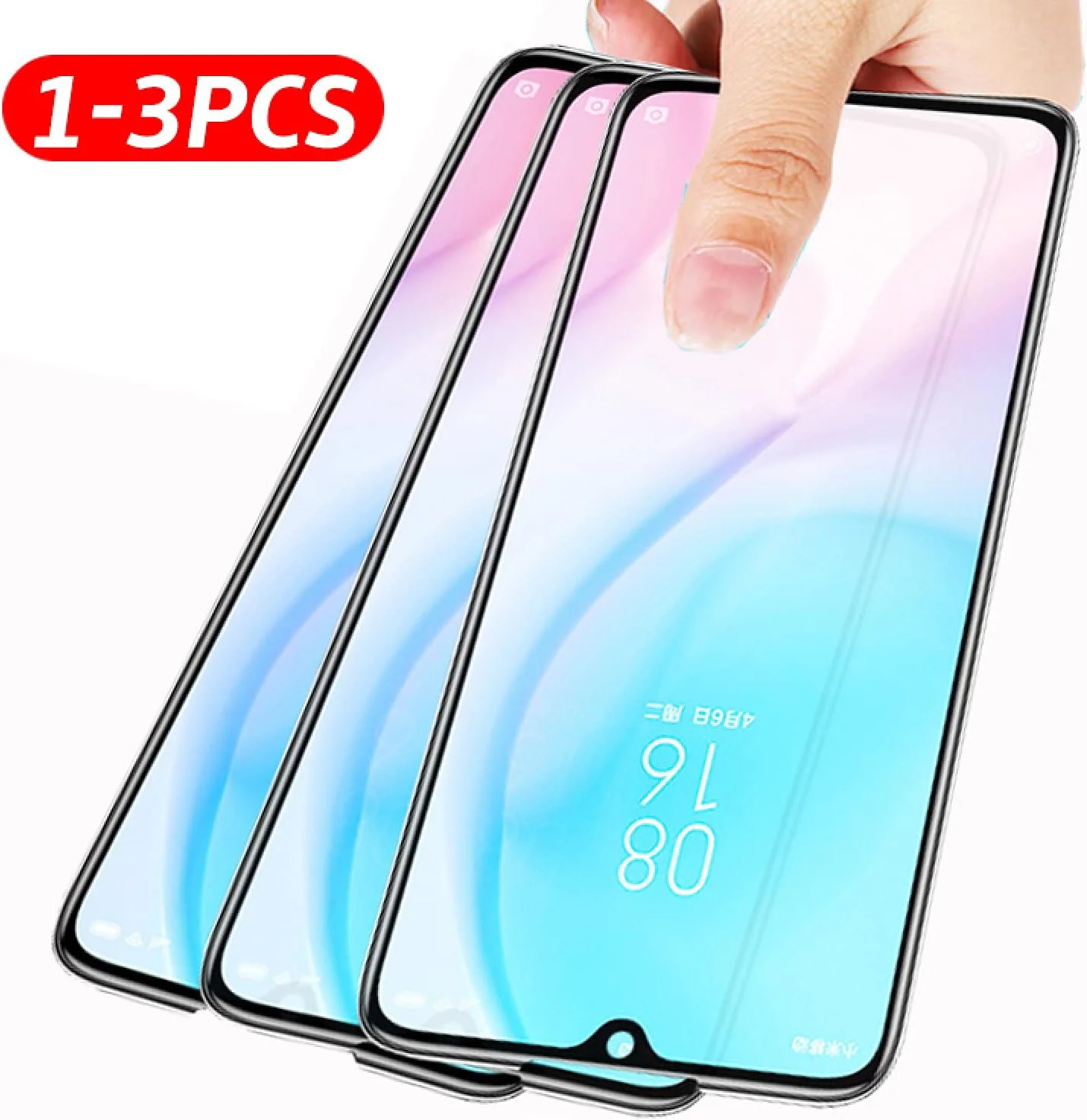 محافظ صفحه نمایش شیشه ای حرارت دیده گوشی موبایل، پوشش کامل، 3 عدد، مناسب برای هوآوی نوا 4 3 3i 8X 8C Mate20Lite Y9 2019