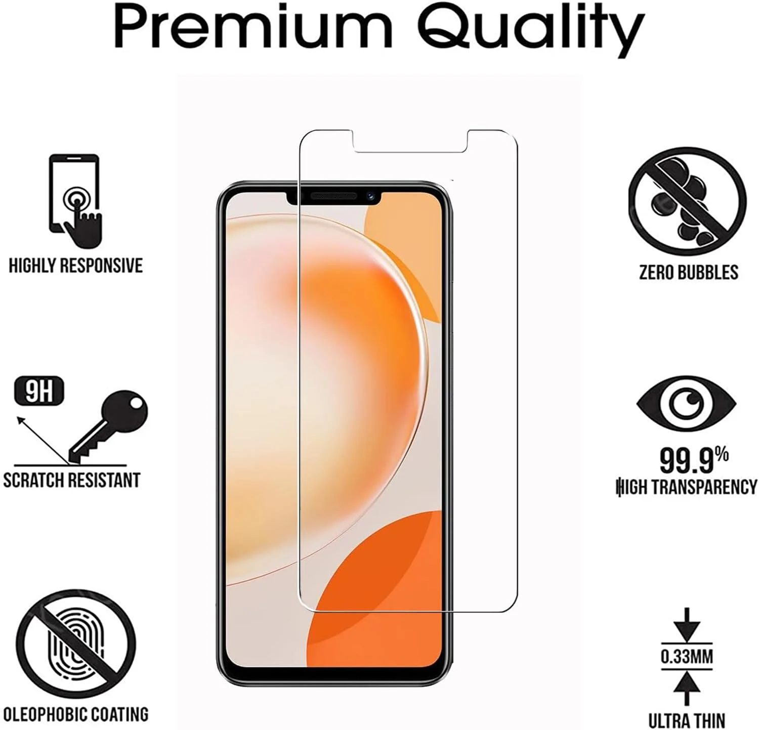 [بسته 3 عددی] محافظ صفحه نمایش شیشه ای حرارت دیده ZMONE برای Huawei Nova Y91، وضوح بالا، پوشش کامل منحنی، مقاوم در برابر خش، بدون حباب، ضد اثر انگشت