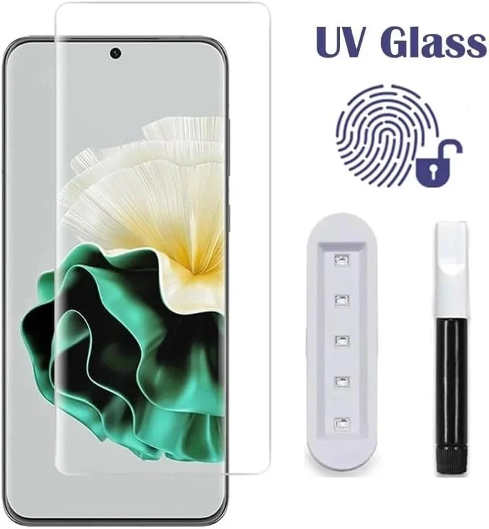 محافظ صفحه نمایش شیشه ای خمیده کامل Muzz برای Huawei Pura 70 Ultra، [چسبندگی کامل] [پوشش کامل] [بدون حباب] [ضد خش] شفافیت HD و واکنش دهی بالا برای Huawei Pura 70 Ultra 2024 (UV Clear)