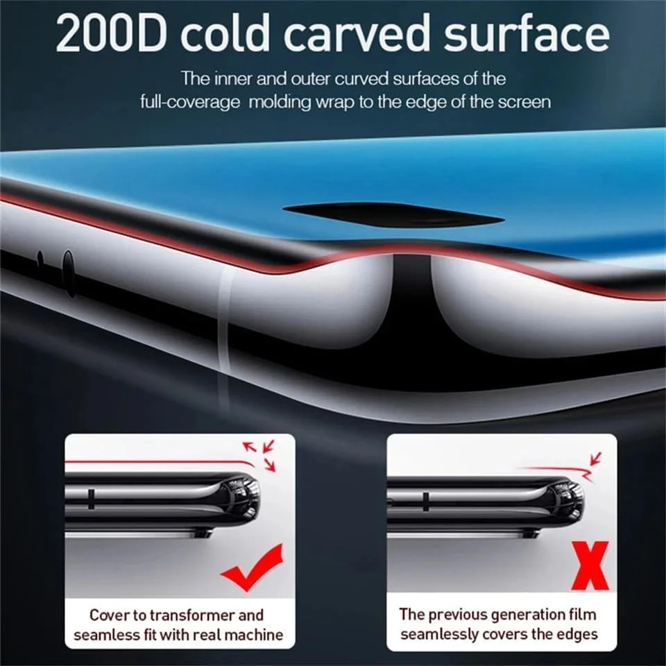 محافظ صفحه نمایش شیشه ای خمیده کامل Muzz برای Huawei Pura 70 Ultra، [چسبندگی کامل] [پوشش کامل] [بدون حباب] [ضد خش] شفافیت HD و واکنش دهی بالا برای Huawei Pura 70 Ultra 2024 (UV Clear)