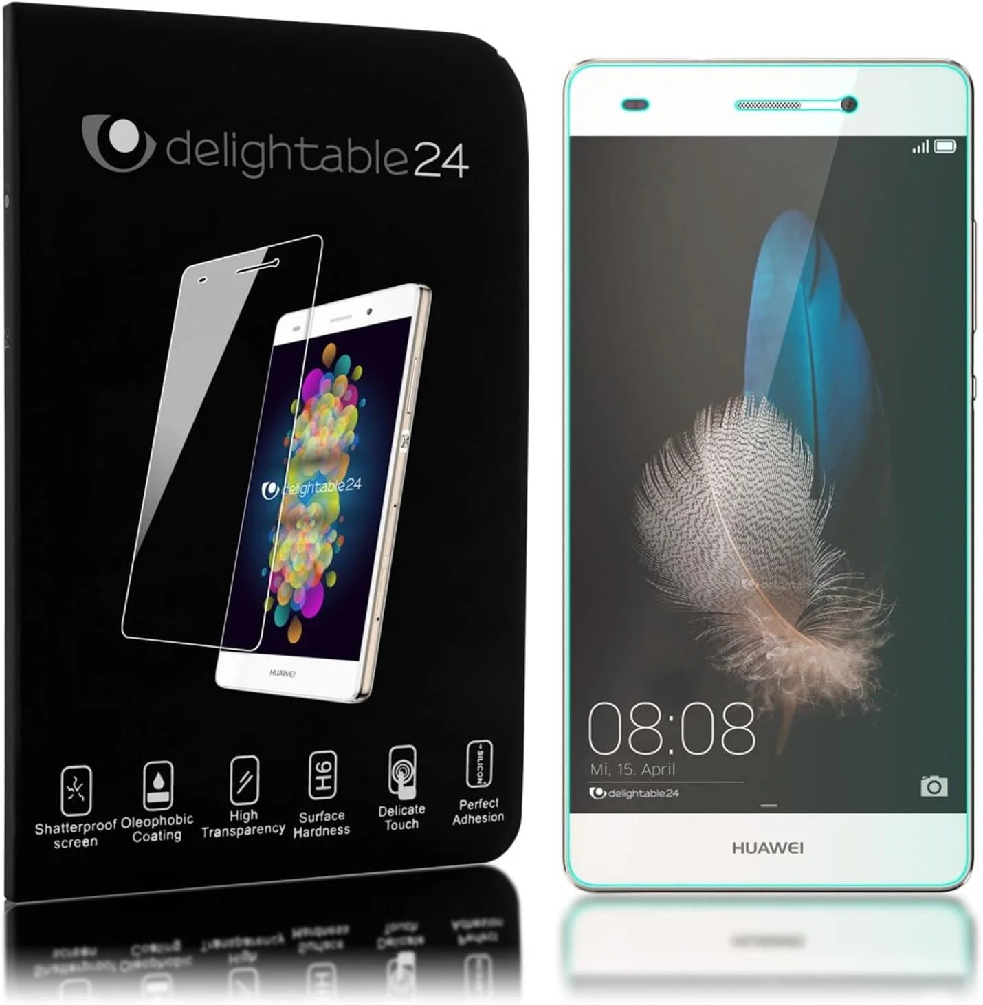 محافظ صفحه نمایش شیشه ای نالیا سازگار با هوآوی P8 Lite، محافظ صفحه نمایش کامل گوشی موبایل، فیلم شیشه ای با سختی 9H، محافظ صفحه نمایش HD گوشی، شیشه حرارت دیده - شفاف