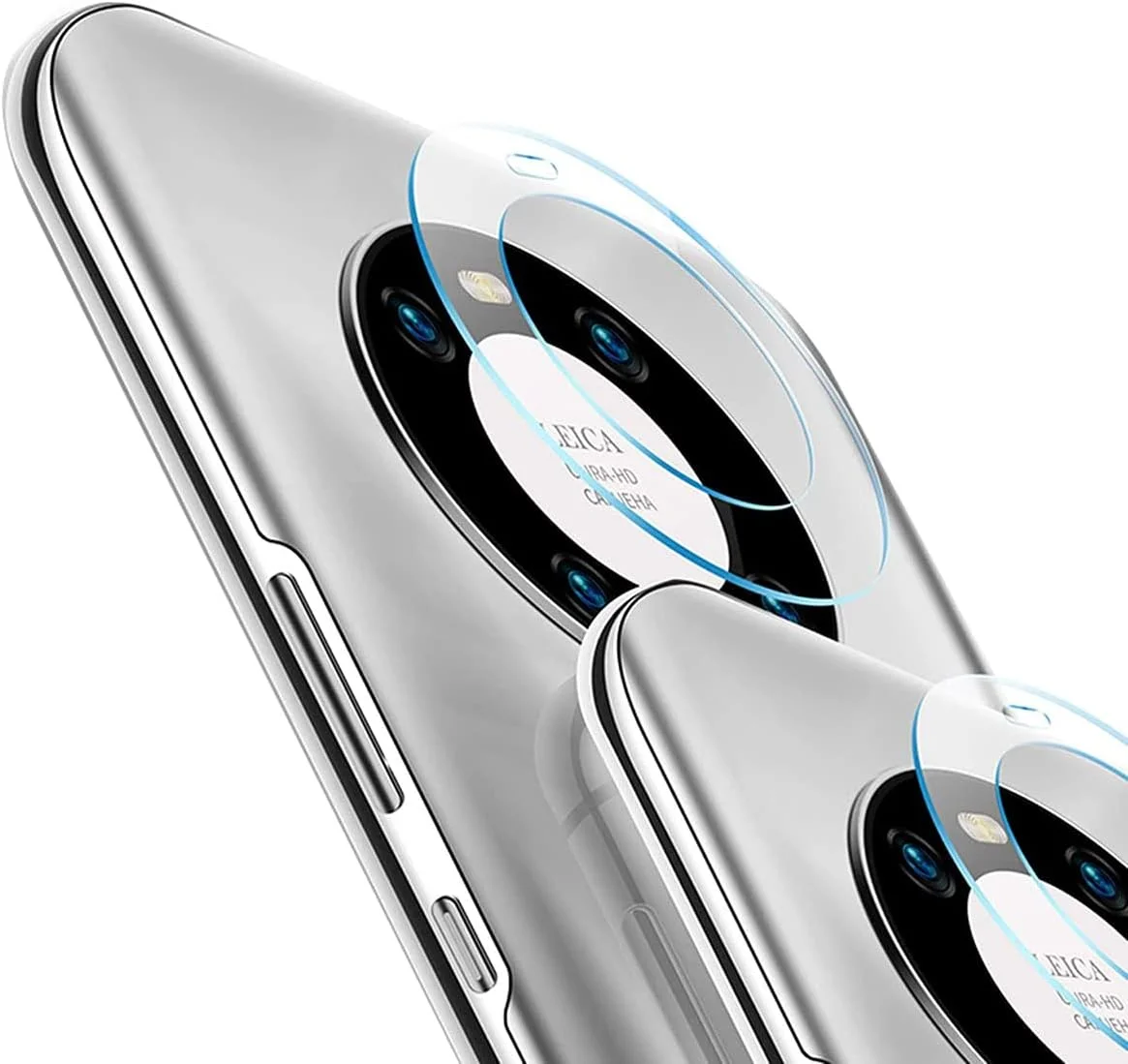 محافظ لنز دوربین DELFINO بسته 2 عددی، محافظ صفحه نمایش شیشه ای حرارت دیده برای دوربین پشتی Huawei Mate 40 Pro، پوشش محافظ حرارت دیده 7.5H 2.5D برای Huawei Mate