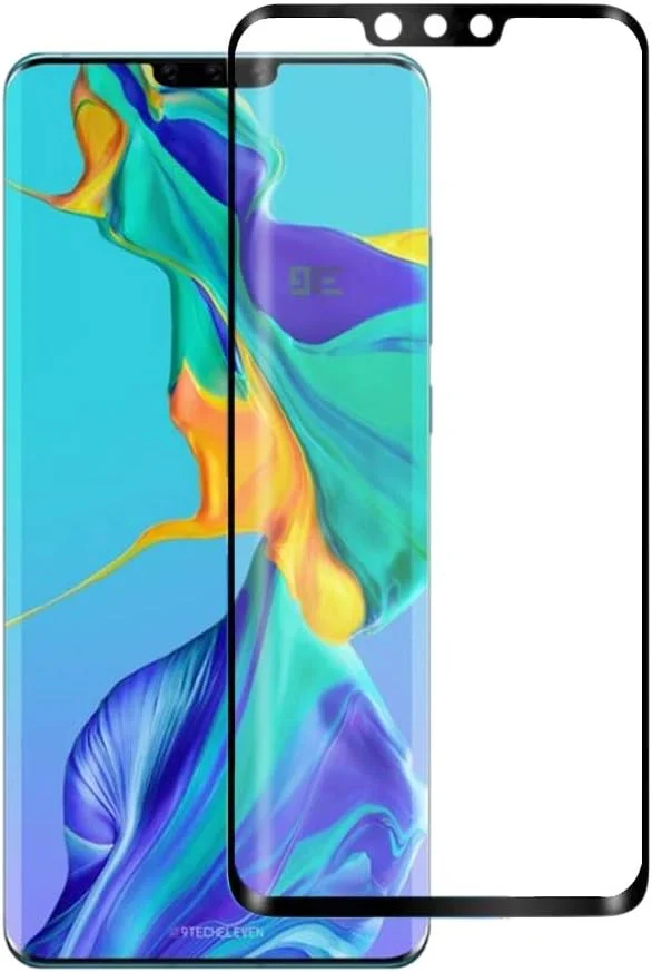محافظ صفحه نمایش شیشه ای حرارت دیده منحنی سه بعدی FunAdd برای گوشی های Huawei Mate 30 Pro/Mate 30E Pro 5G، ضخامت 0.3 میلی متر، سختی سطح 9H، چسب لبه منحنی، پوشش کامل صفحه نمایش
