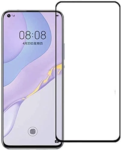 محافظ صفحه نمایش شیشه ای خمیده سه بعدی AWH برای Huawei Nova 7 SE، فیلم محافظ صفحه نمایش شیشه ای حرارت دیده [HD Clear] [سختی 9H] [سازگار با قاب] برای گوشی هوشمند Huawei Nova 7 SE 5G