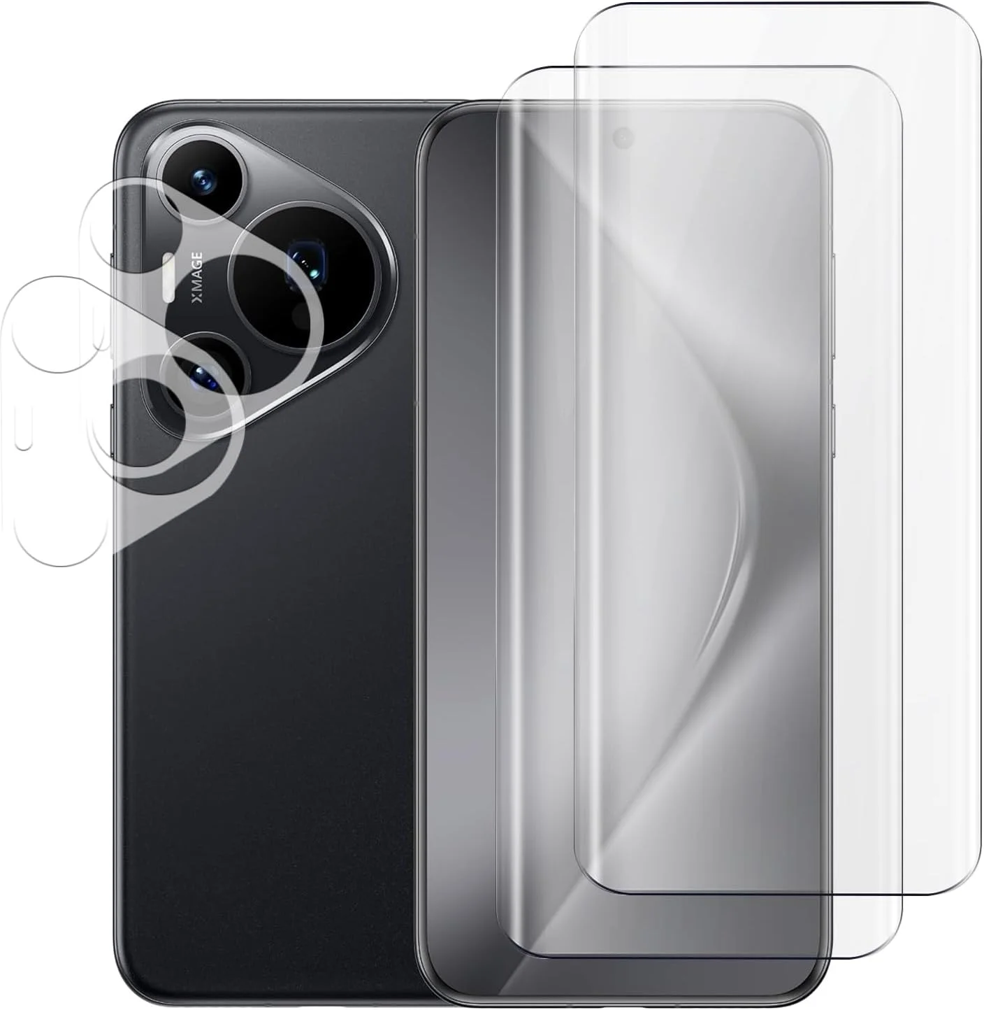 محافظ صفحه نمایش و محافظ لنز دوربین هوآوی Pura 80 Ultra مدل [2+2 عددی] Tujibeay، شیشه حرارت دیده، ضد خش و بدون حباب (2025)