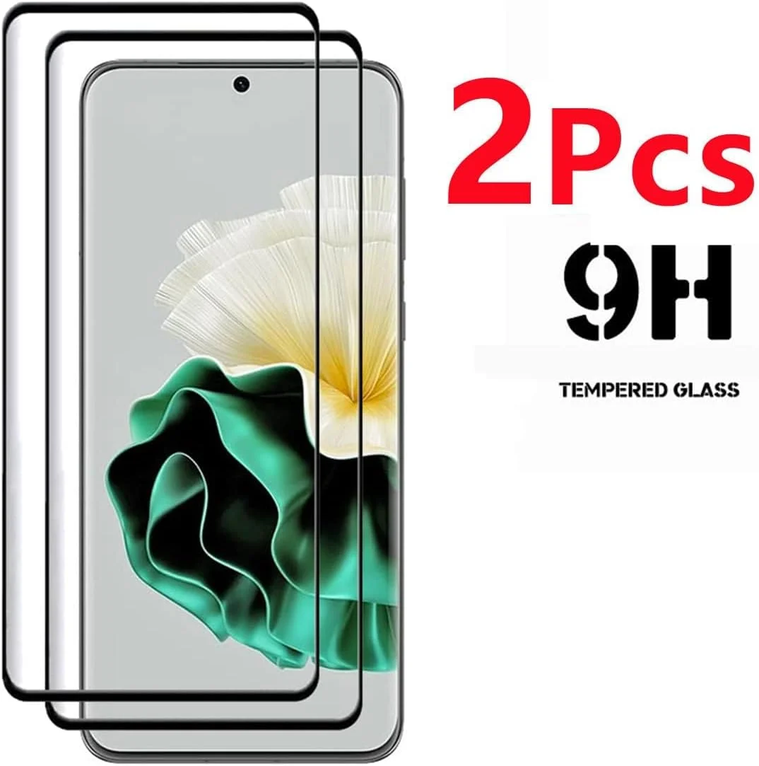 محافظ صفحه نمایش شیشه ای هواوی P60 Pro، [چسب کامل] [پوشش کامل] [بدون حباب] [ضد خش] محافظ صفحه نمایش شفاف HD با واکنش دهی بالا برای هواوی P60 Pro (2 عددی 5D)