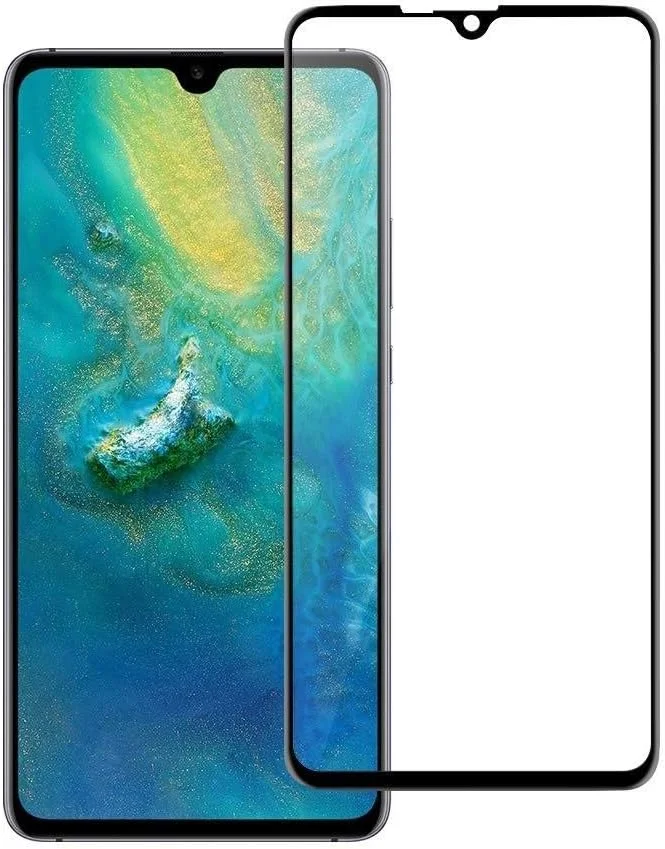 محافظ صفحه نمایش شیشه ای حرارت دیده 2.5D فول کاور ضد ضربه مشکی هوآوی میت 20 ایکس Ozone